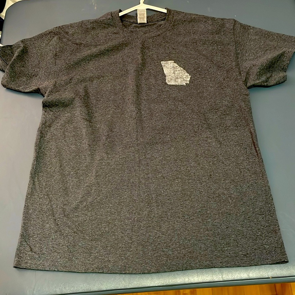 Mens T-Shirt Gray Sz Large Gildan Georgia